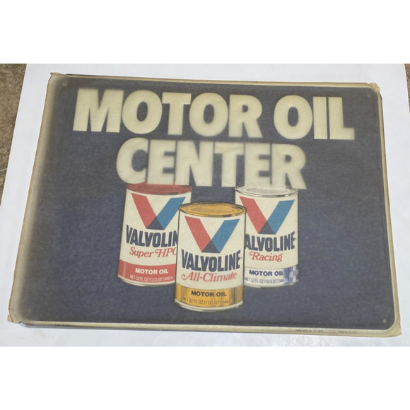 NOS 1984 Valvoline Motor Oil Center Metal Sign 24" x 18" Embossed Original 45B - Picture 2 of 5